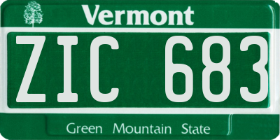 VT license plate ZIC683