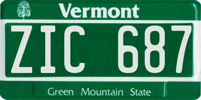 VT license plate ZIC687