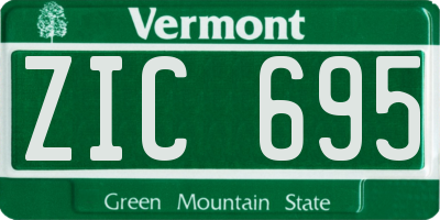 VT license plate ZIC695