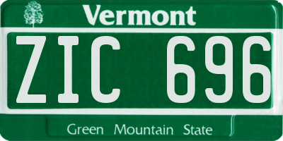 VT license plate ZIC696
