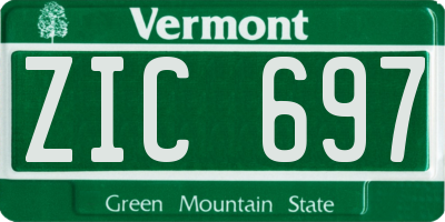 VT license plate ZIC697