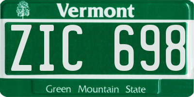VT license plate ZIC698
