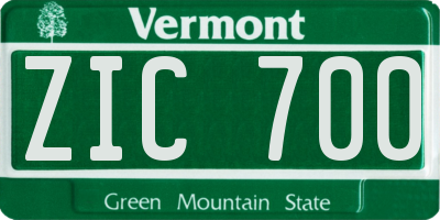 VT license plate ZIC700