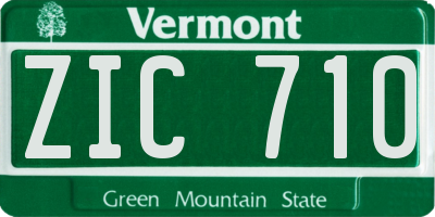 VT license plate ZIC710