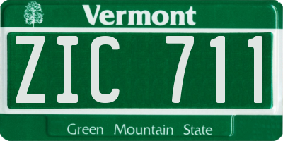 VT license plate ZIC711