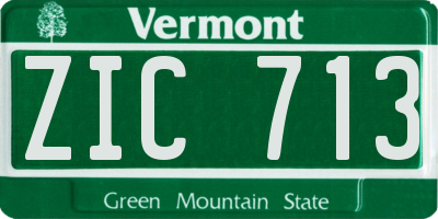 VT license plate ZIC713