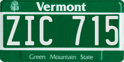 VT license plate ZIC715