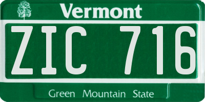 VT license plate ZIC716