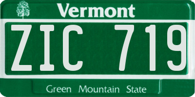 VT license plate ZIC719