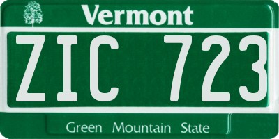 VT license plate ZIC723
