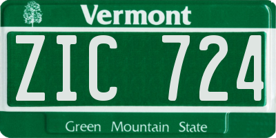 VT license plate ZIC724