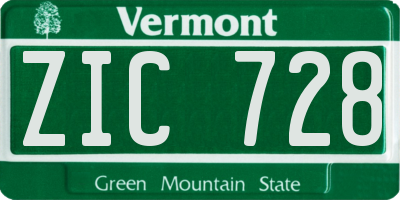 VT license plate ZIC728