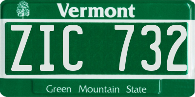 VT license plate ZIC732