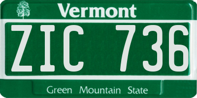 VT license plate ZIC736