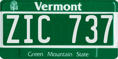 VT license plate ZIC737