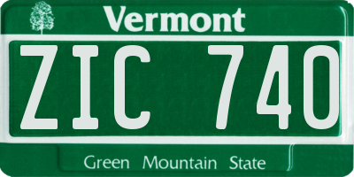 VT license plate ZIC740