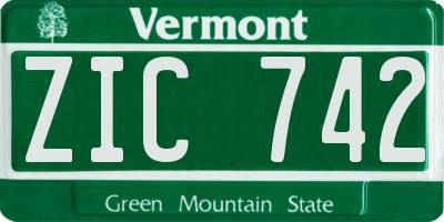 VT license plate ZIC742