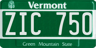 VT license plate ZIC750