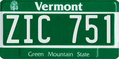 VT license plate ZIC751