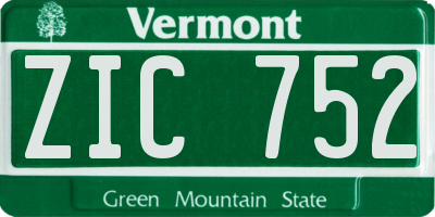 VT license plate ZIC752