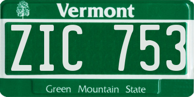 VT license plate ZIC753