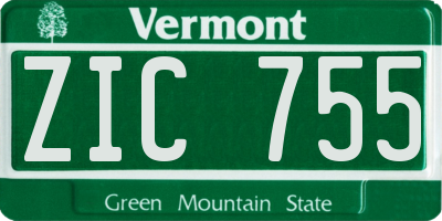 VT license plate ZIC755