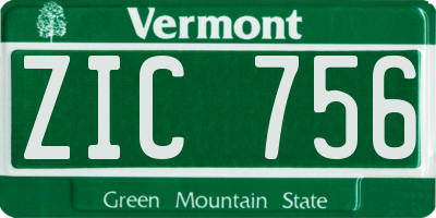 VT license plate ZIC756