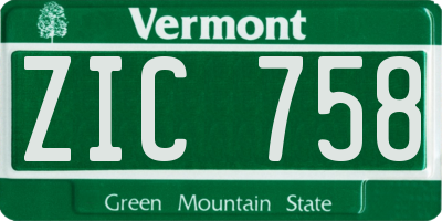 VT license plate ZIC758