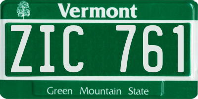 VT license plate ZIC761