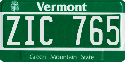VT license plate ZIC765