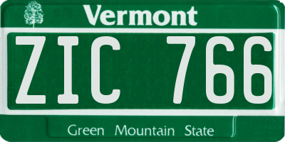 VT license plate ZIC766