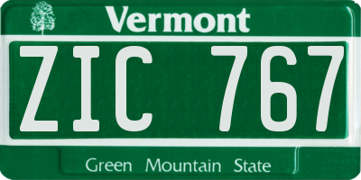 VT license plate ZIC767