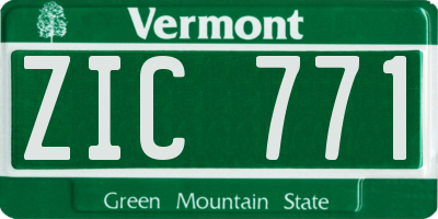 VT license plate ZIC771