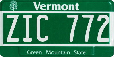 VT license plate ZIC772
