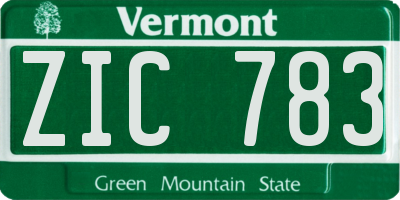 VT license plate ZIC783
