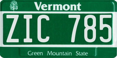 VT license plate ZIC785