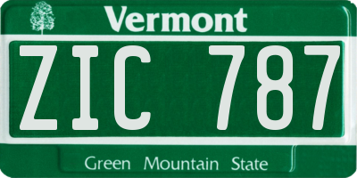 VT license plate ZIC787