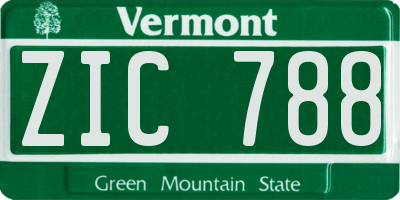 VT license plate ZIC788