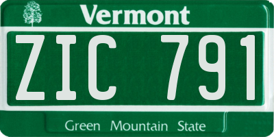 VT license plate ZIC791
