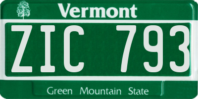 VT license plate ZIC793