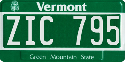 VT license plate ZIC795