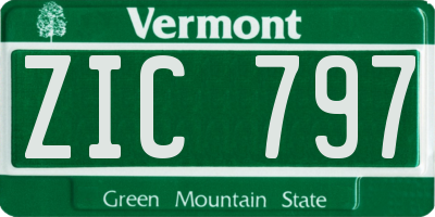 VT license plate ZIC797