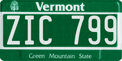 VT license plate ZIC799
