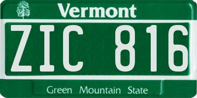 VT license plate ZIC816
