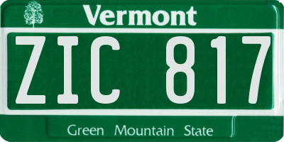 VT license plate ZIC817