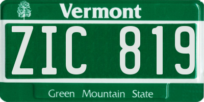 VT license plate ZIC819