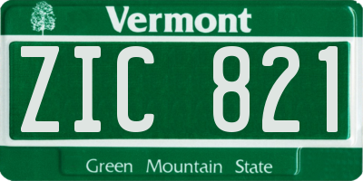 VT license plate ZIC821
