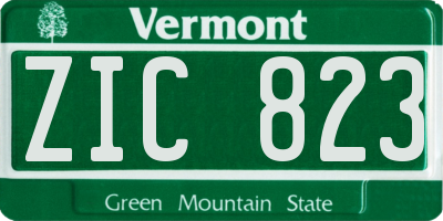 VT license plate ZIC823