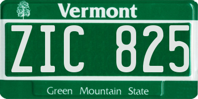VT license plate ZIC825