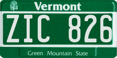 VT license plate ZIC826